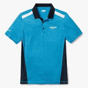 Amazon Teal Polo Shirt with Black and White Accents